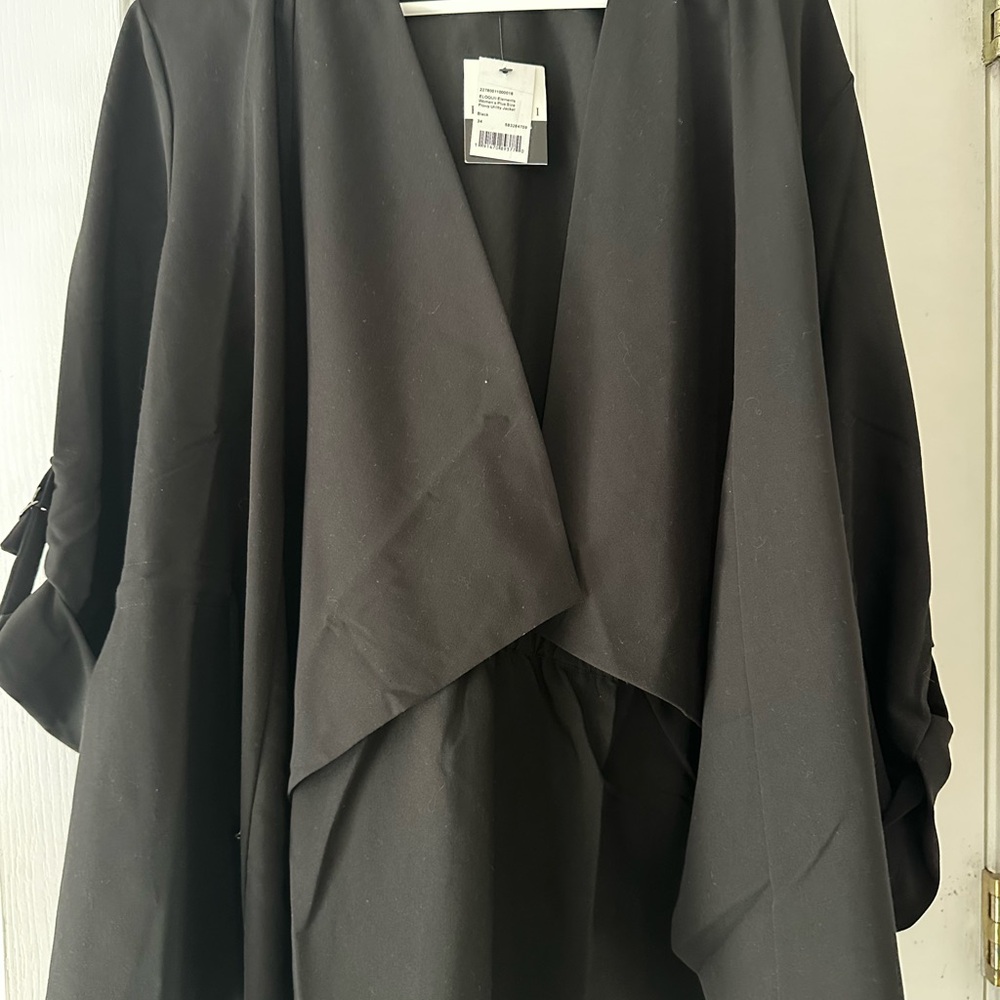 Black Open Front Utility Jacket